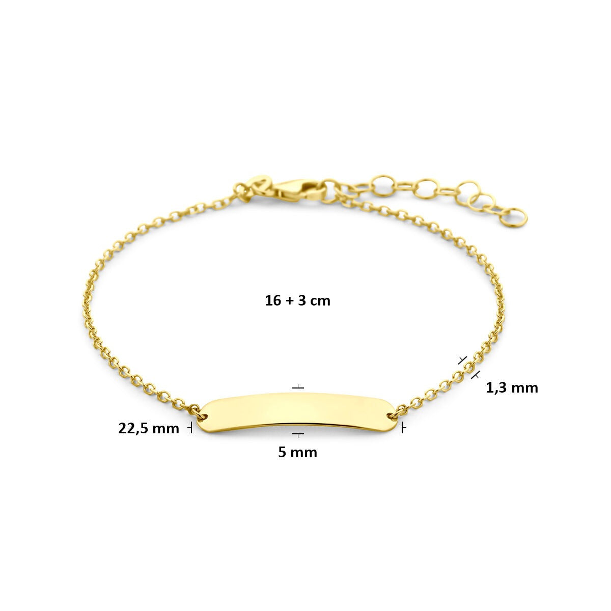 Bracciale incisione in oro giallo 9k