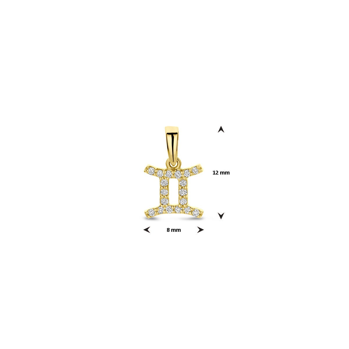 Ciondolo segno zodiacale in oro giallo 14k con diamante