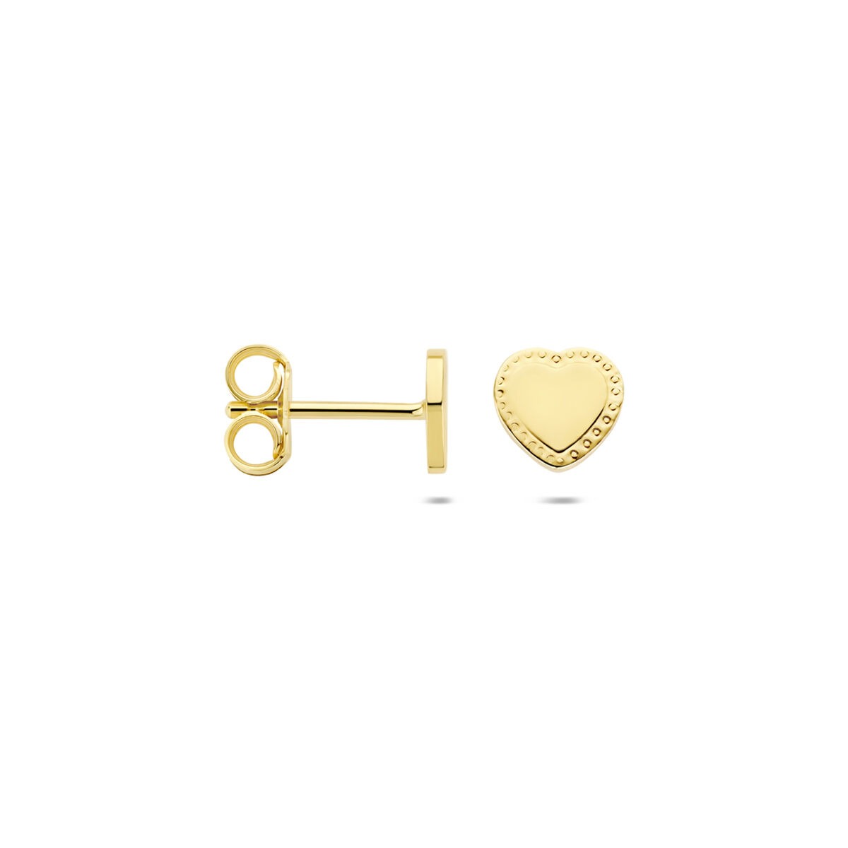 Orecchini a bottone cuoricino in oro giallo 14k – Simbolo d'amore senza tempo in miniatura