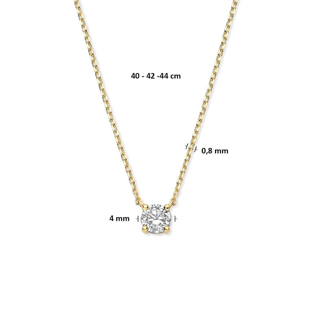 Gouden ketting met zirkonia – 14k anker collier