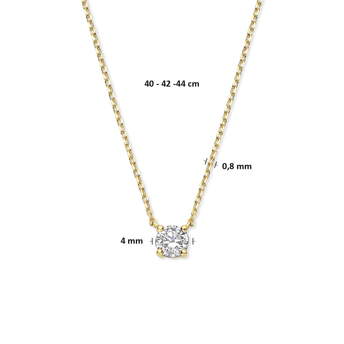 Collana in oro con zircone – collana ad ancora 14k