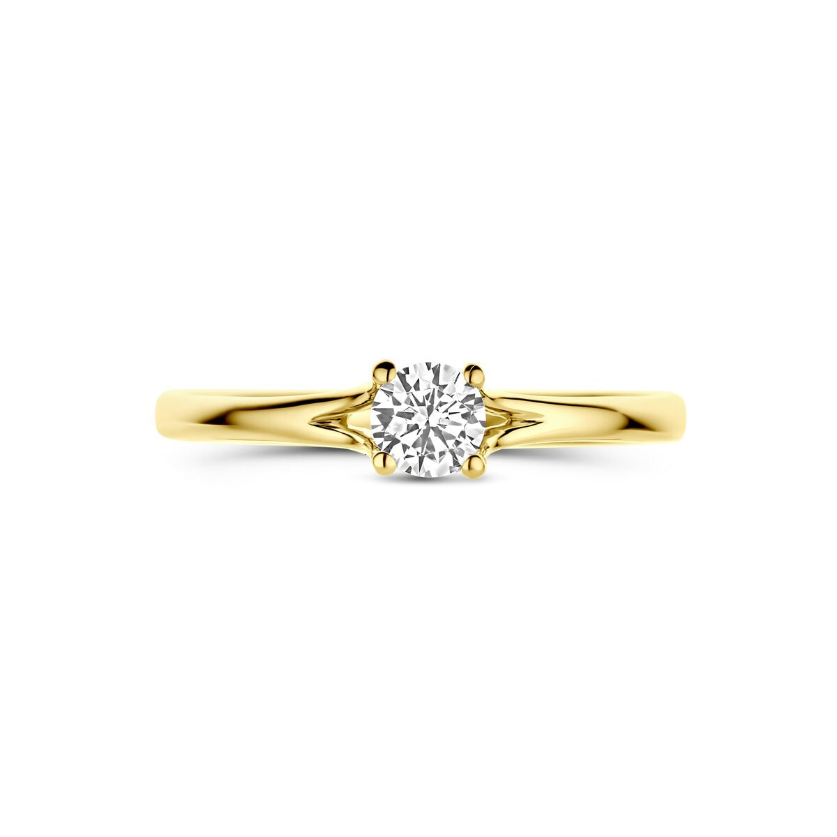 Anello da donna in oro con zircone – oro giallo 14k