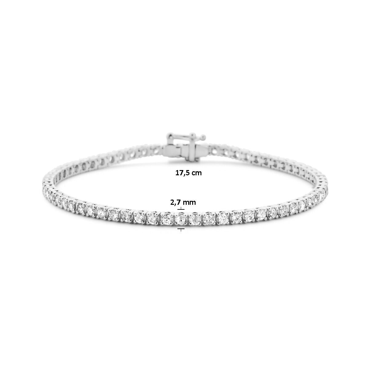 Bracciale tennis in oro bianco 14K con diamanti coltivati in laboratorio da 3.00ct