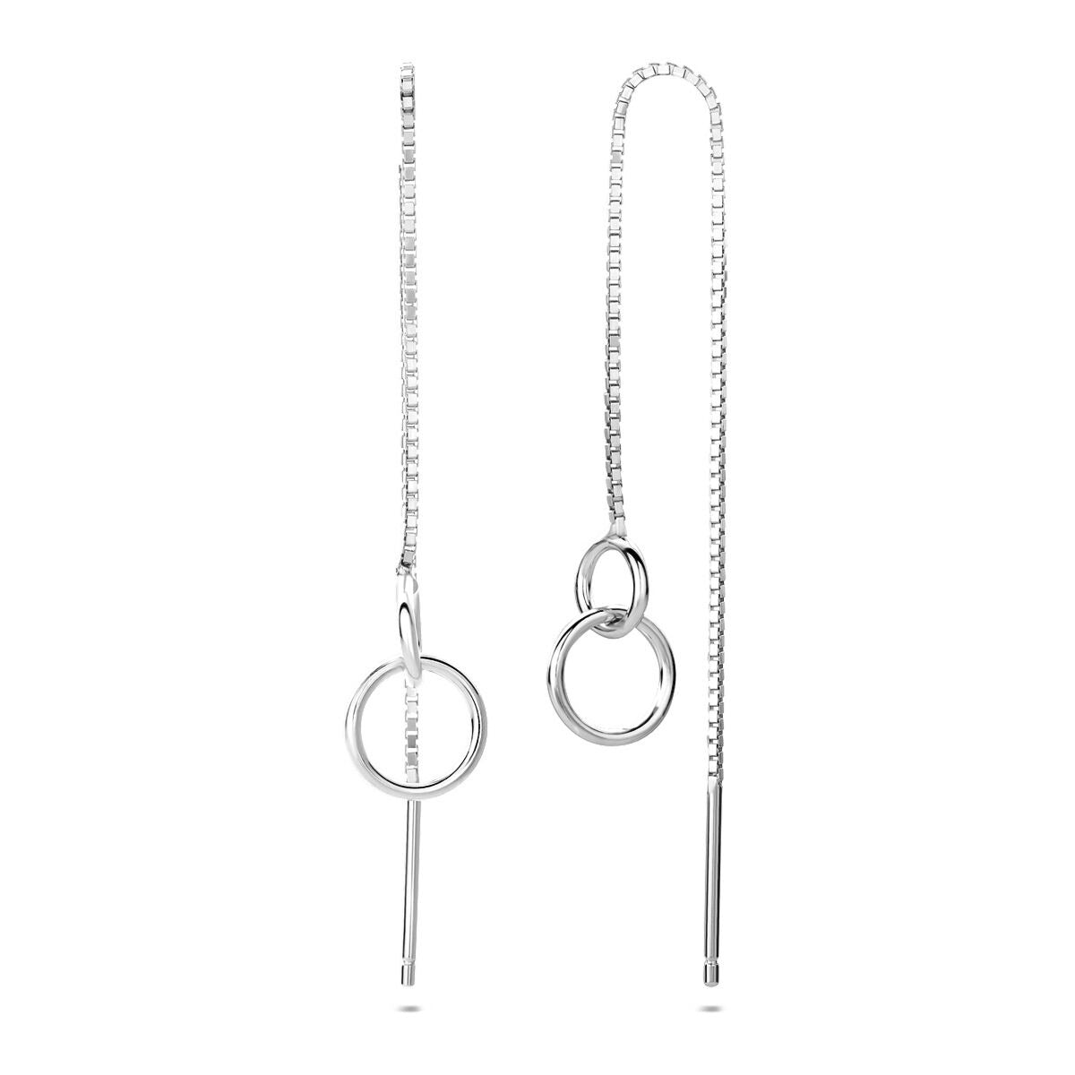 Orecchini pull-through in argento rodiato
