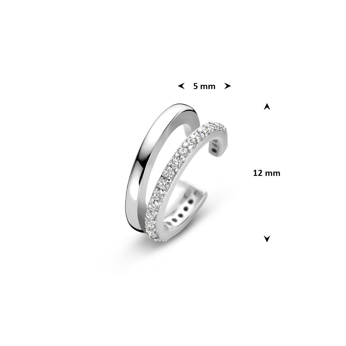 Ear cuff in argento con zirconi – argento 925 rodiato