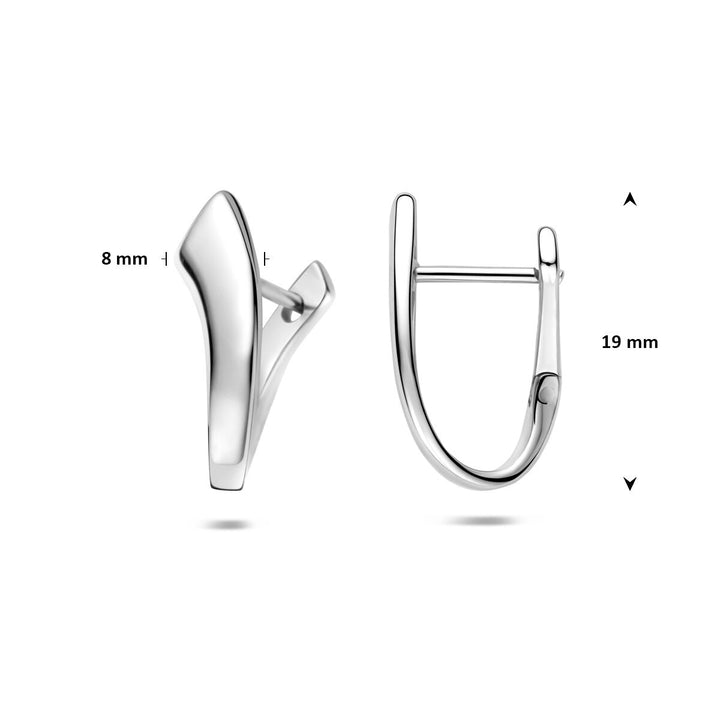Gerhodineerde 925 zilveren klapoorringen 19 x 8 mm