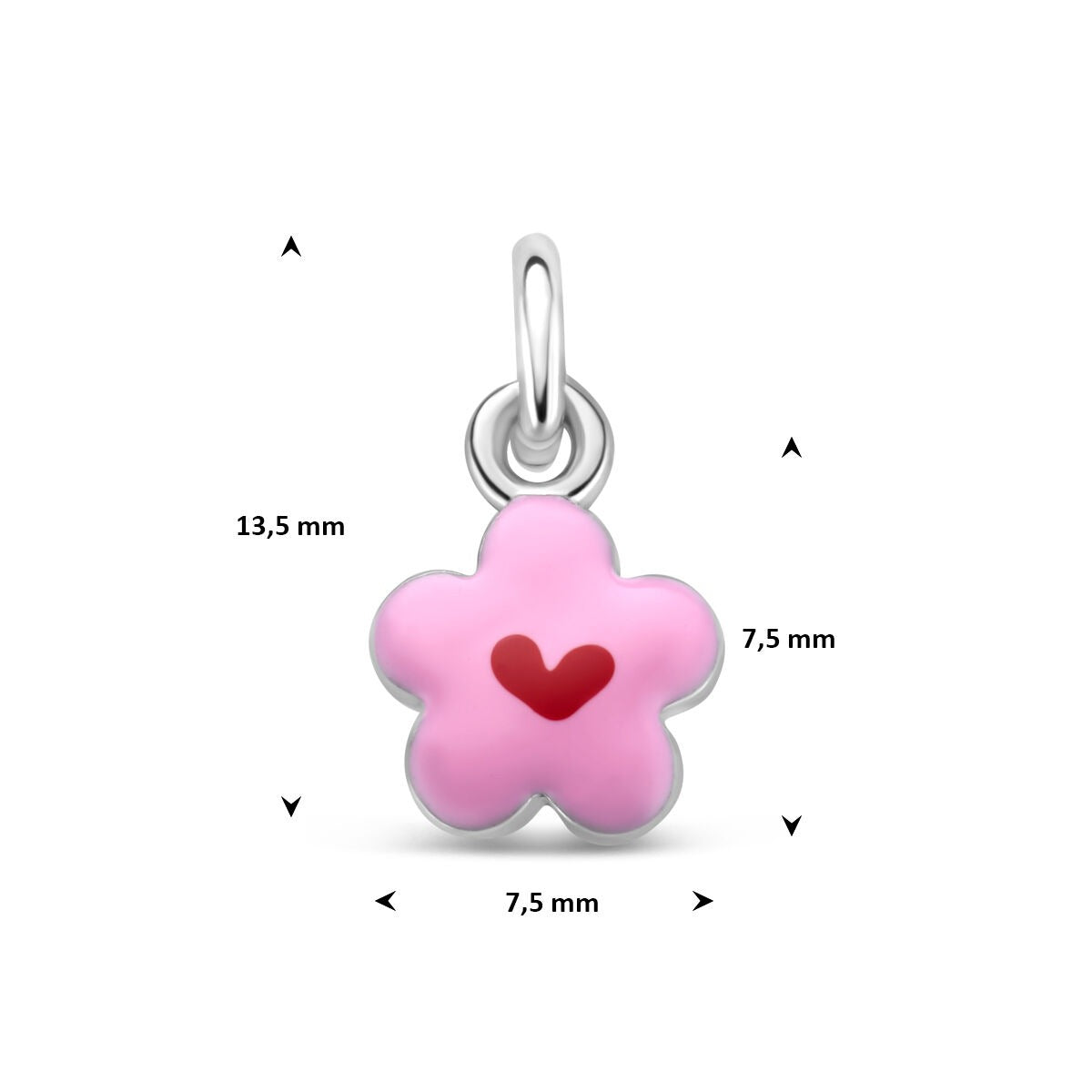 Ciondolo per bambini a forma di fiore in argento 925 rodiato