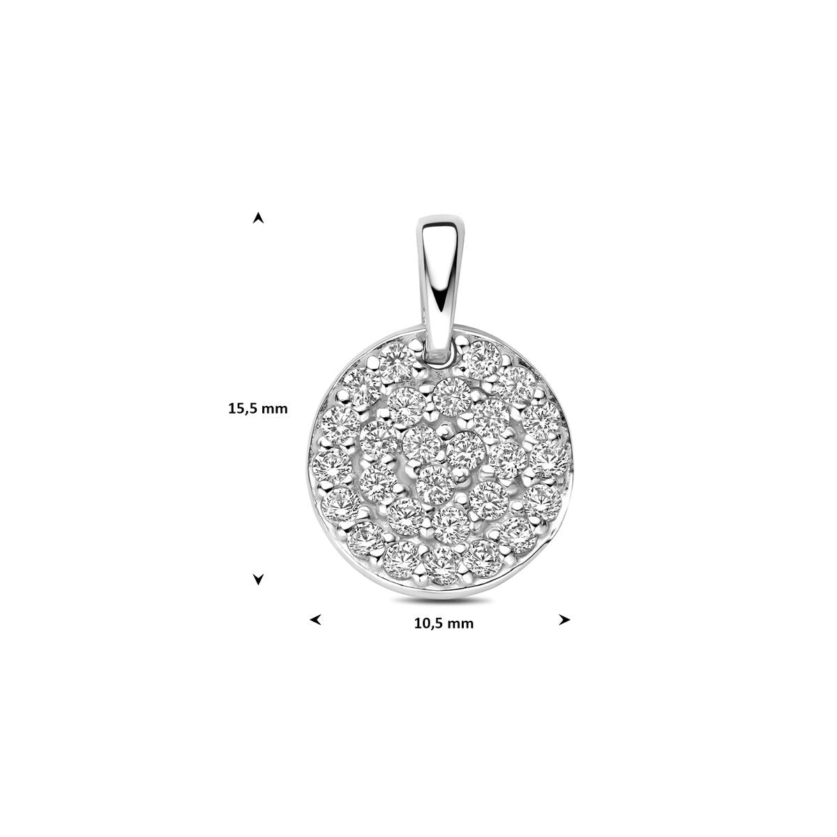 Ciondolo in argento rodiato con zirconia