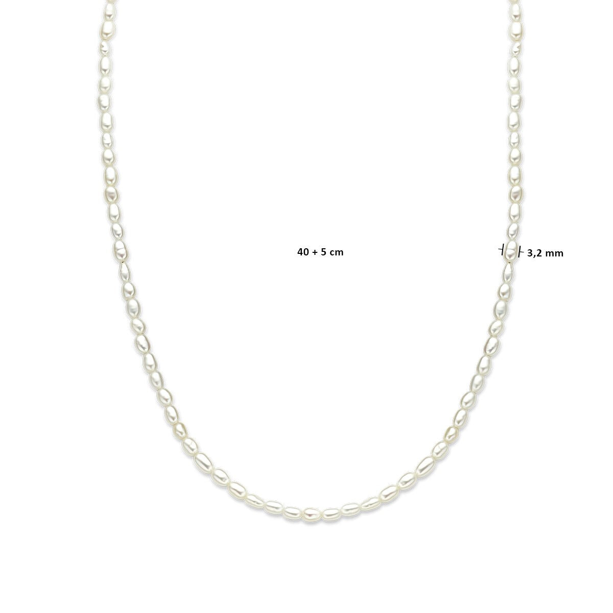 Collana di perle con perle d'acqua dolce e chiusura in oro giallo 14k