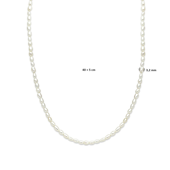 Parel collier met zoetwaterparels en 14k geelgouden sluiting