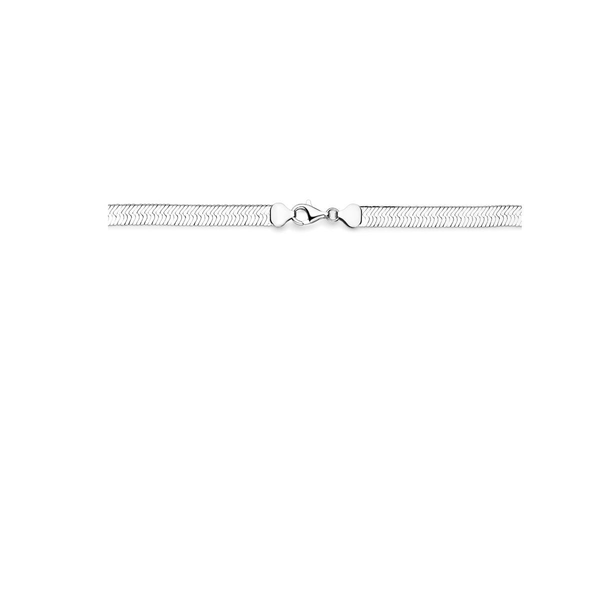 Collana da donna in argento – collier rodiato con maglia omega