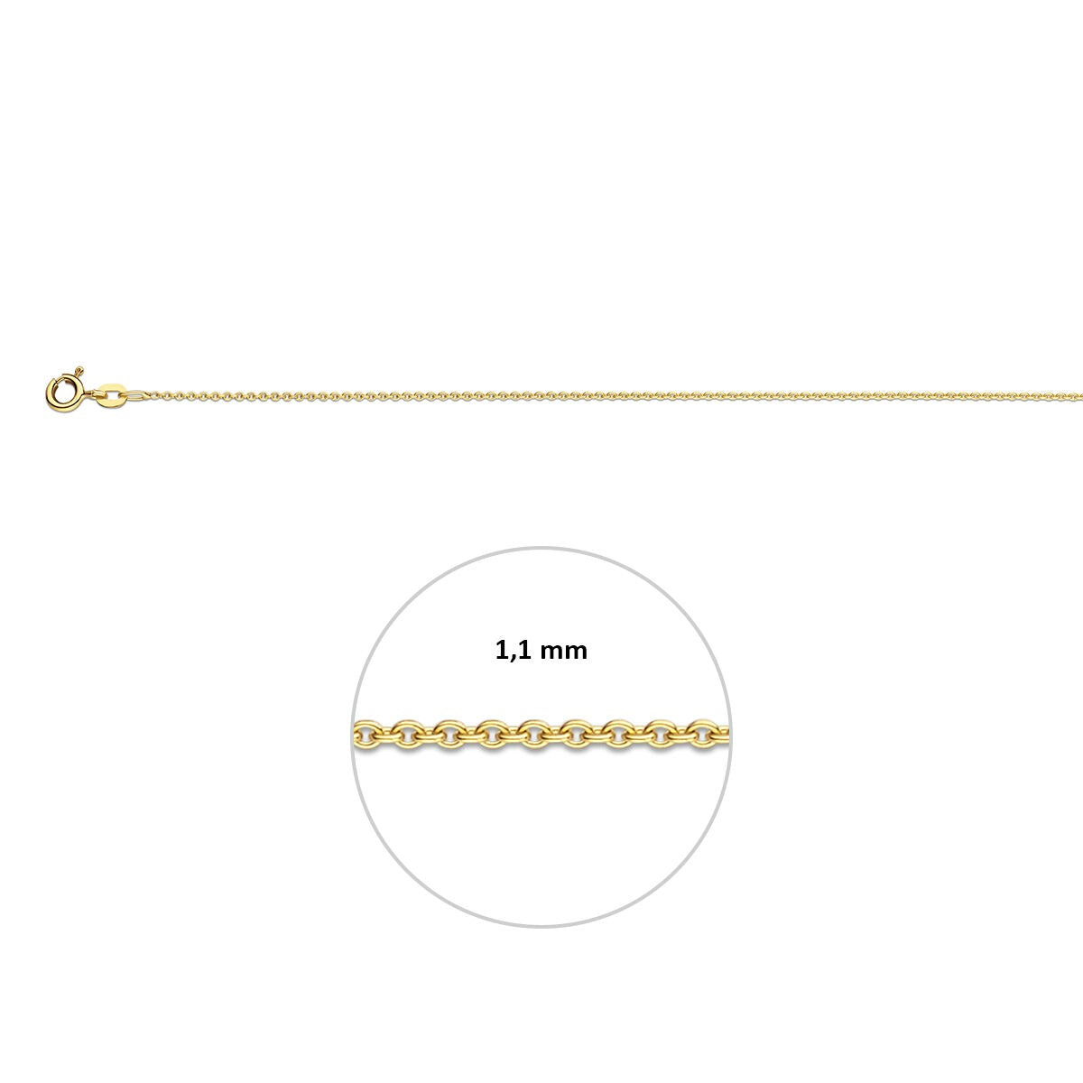 Catena ad anelli in oro giallo 9k