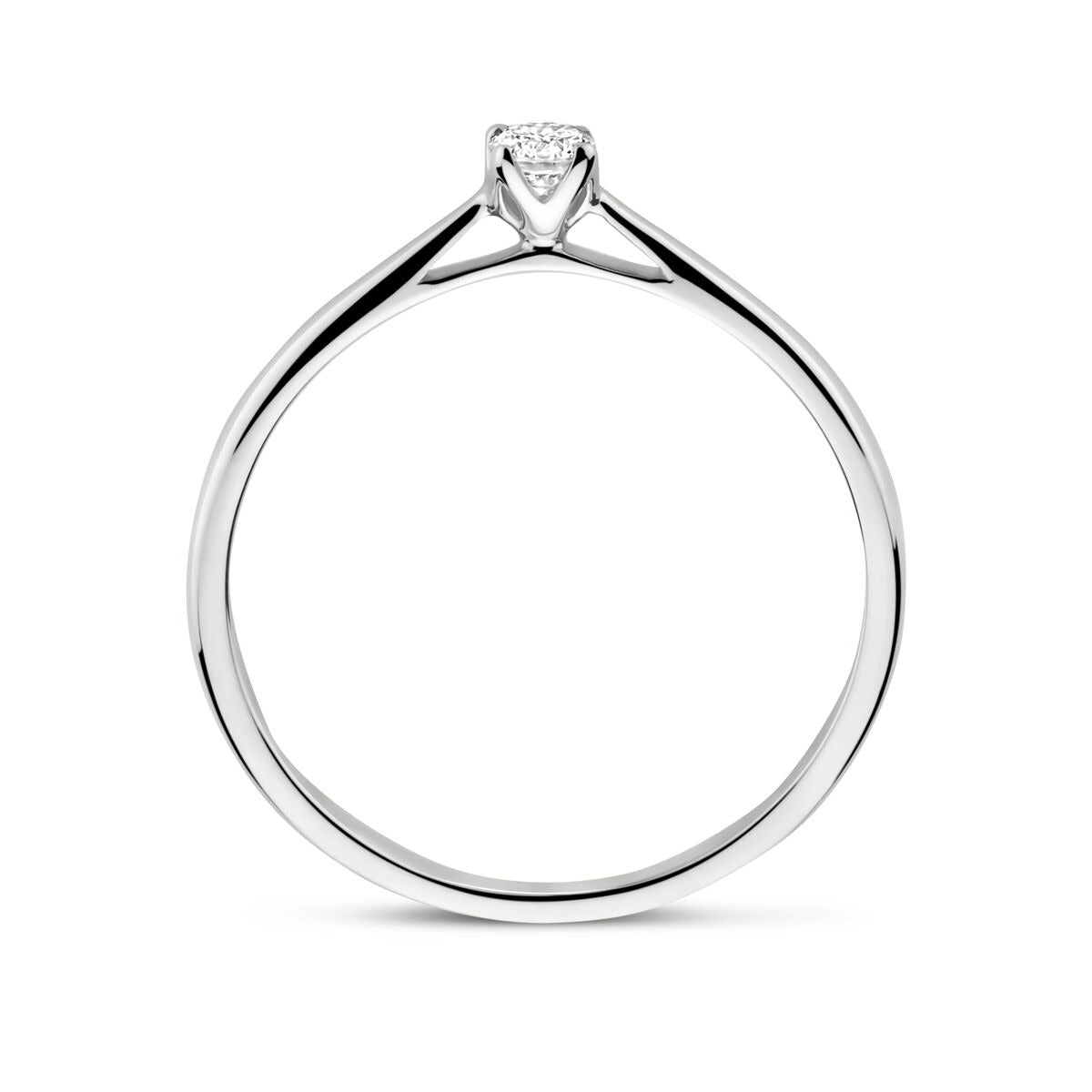 Anello da donna in 14k oro bianco con diamante lab grown da 0.10ct