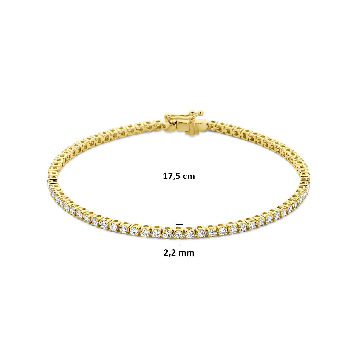 Bracciale tennis in oro 14k con diamante lab grown