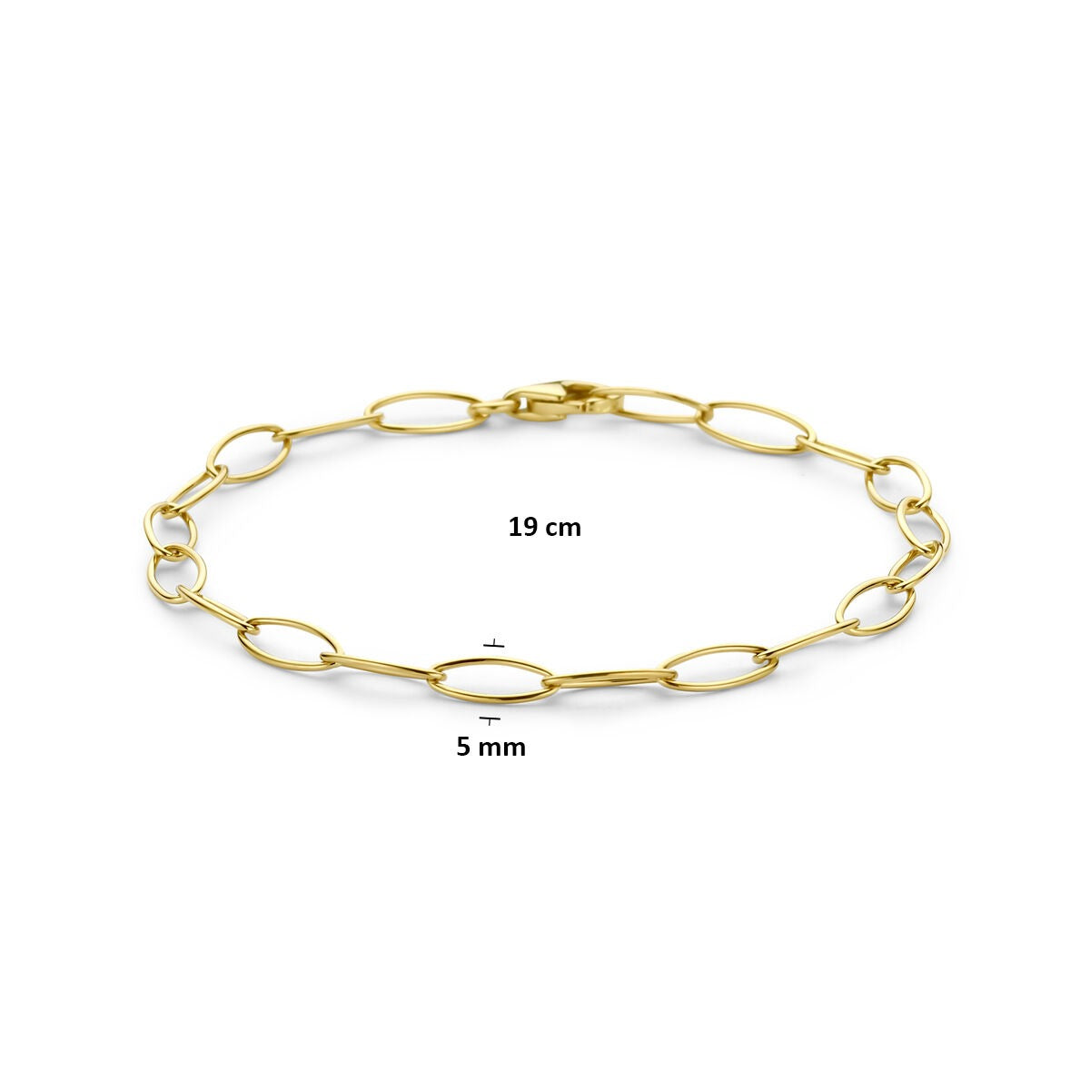 Bracciale a Maglie in Oro Giallo 14k Ancora