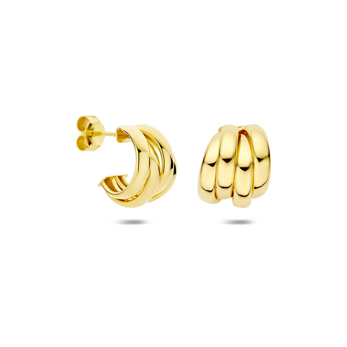 Orecchini a perno in argento 925 dorato 15 x 12,5 mm