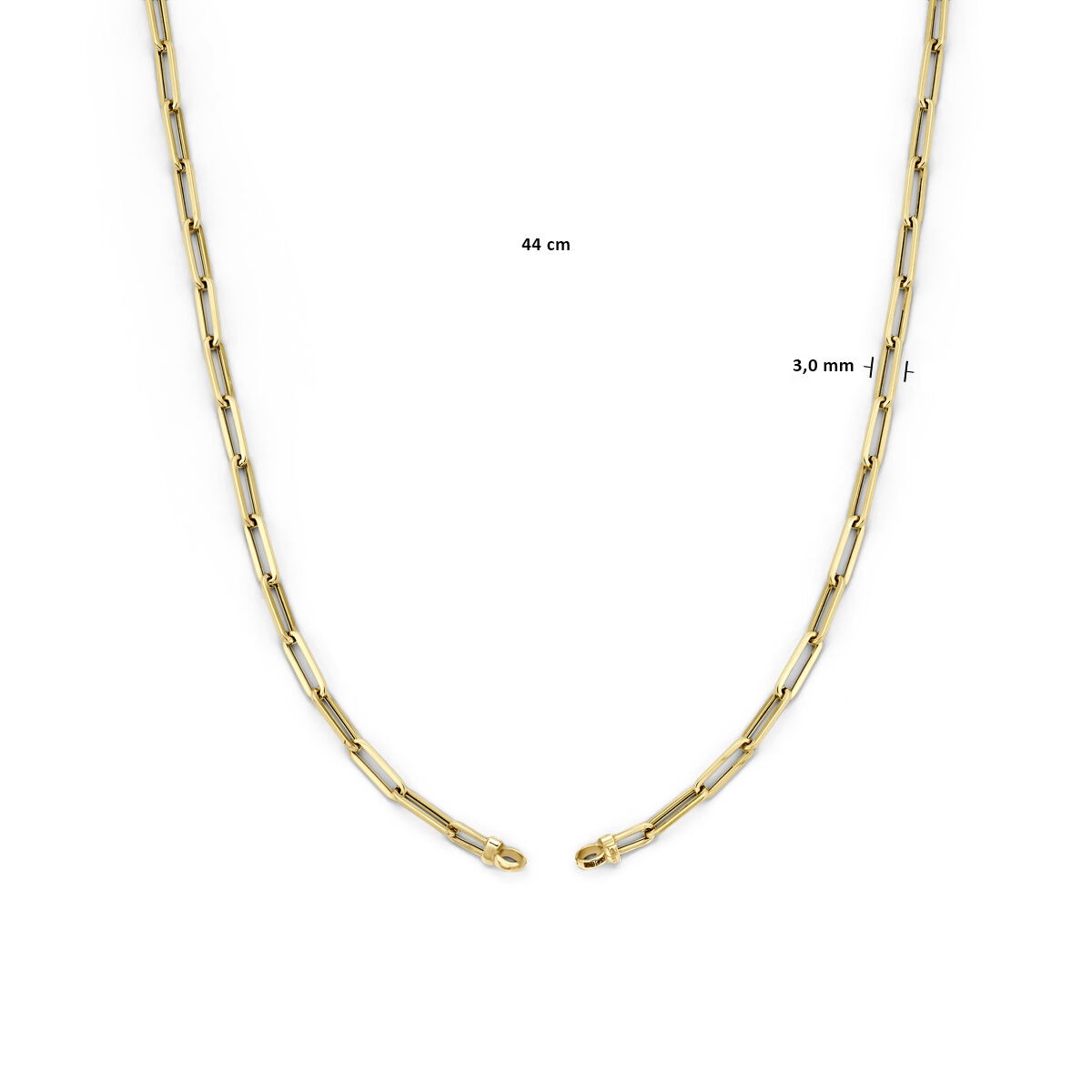 Collana in oro giallo 14k senza chiusura