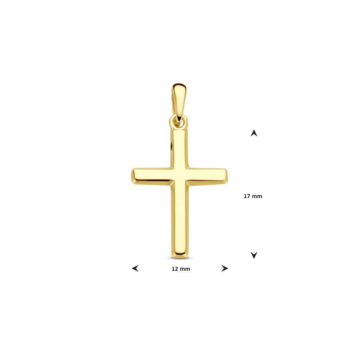 Ciondolo croce in oro giallo 14k – 17 x 12 mm