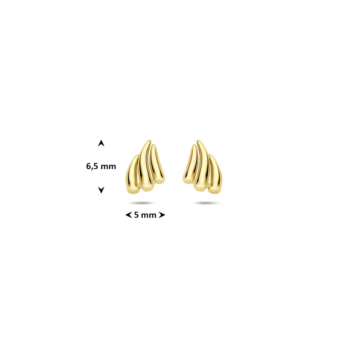 Orecchini a bottone in oro giallo 9k 6,5 x 5 mm