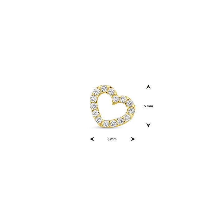 14k Geelgouden Hartjes Hanger met Diamant