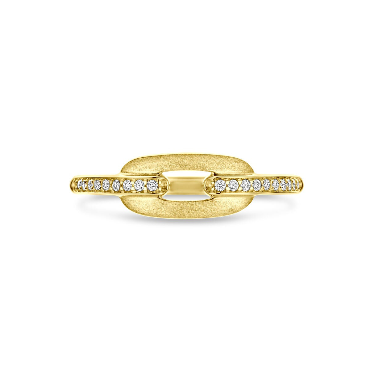Anello da donna in oro giallo 14k con diamante 0.08ct h si