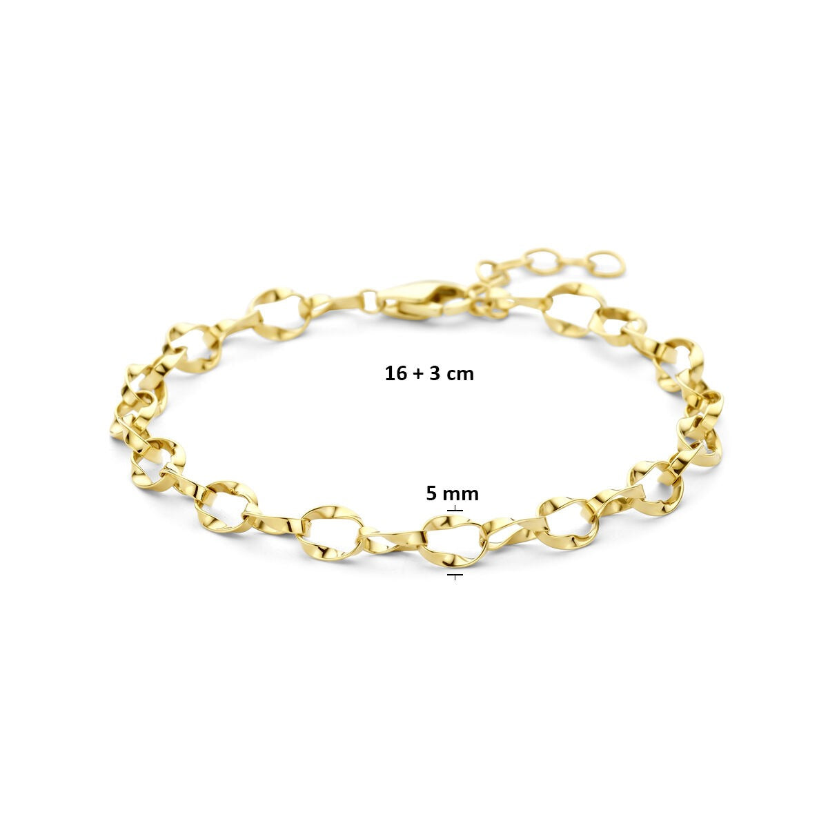 14k Bracciale a maglia ancora in oro giallo da donna