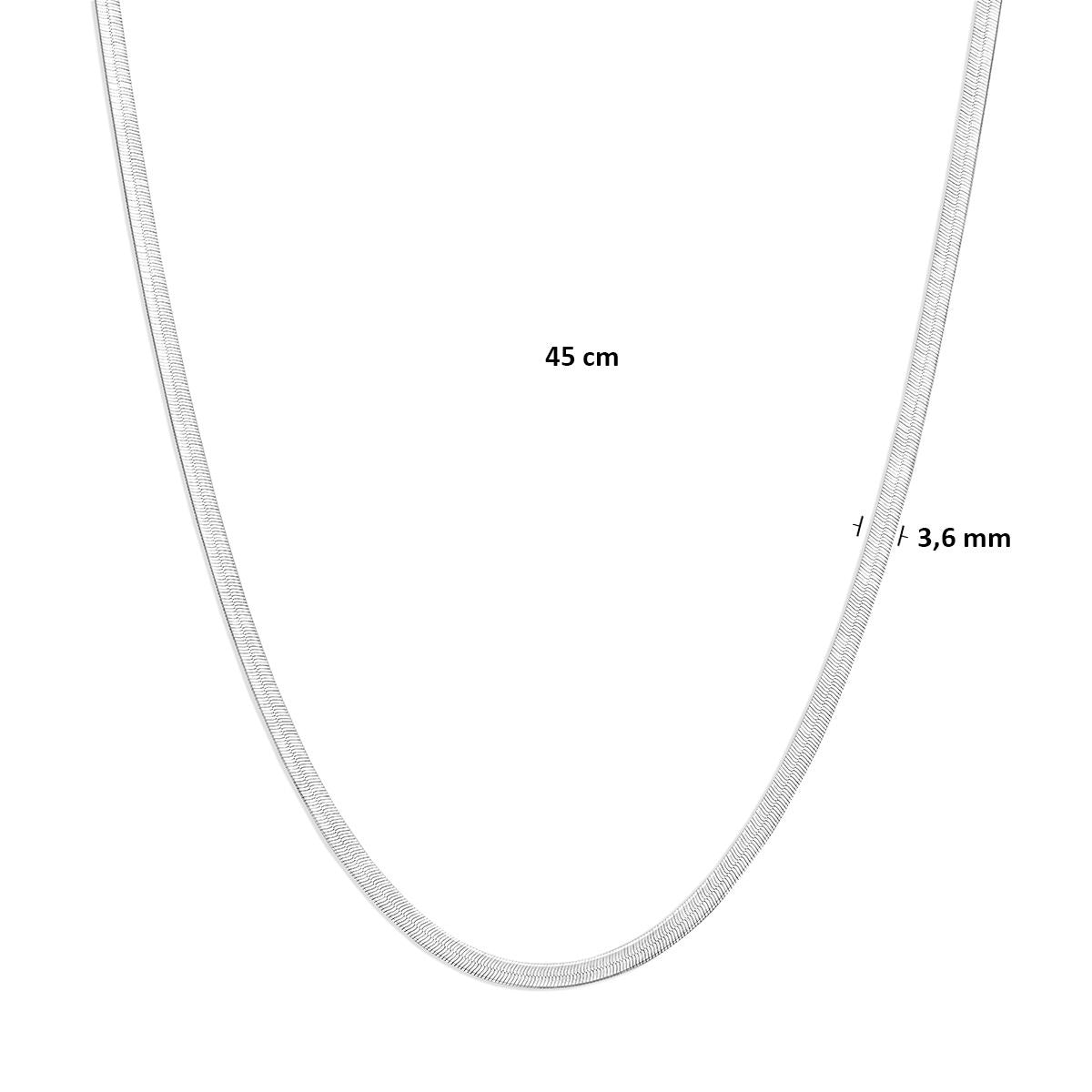 Collana serpente in argento 925 rodiato 3,6 mm