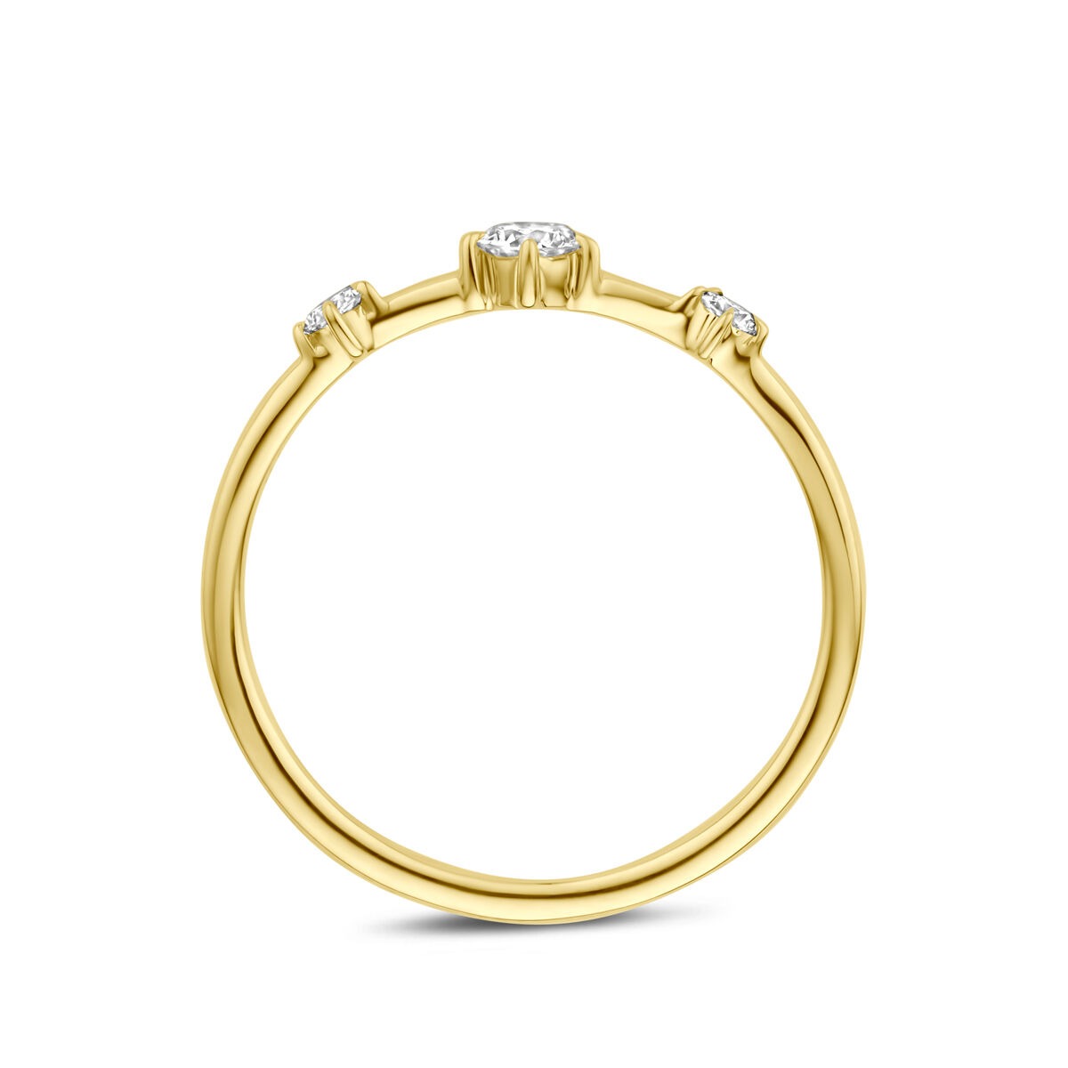 Anello in oro giallo 14k con diamante lab grown 0,20ct