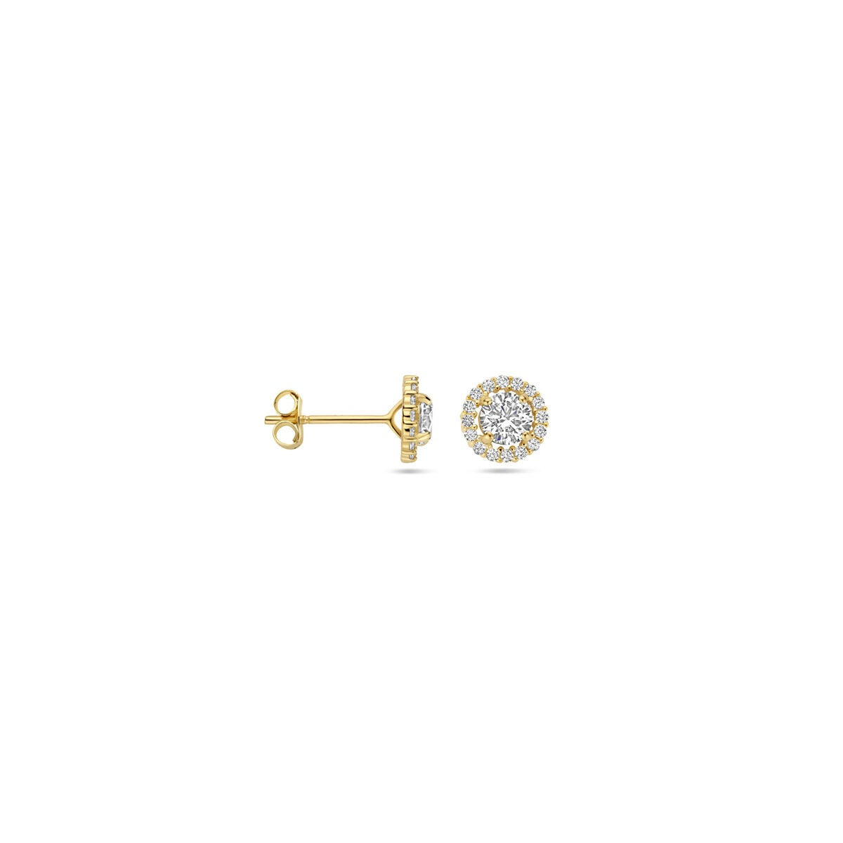 Orecchini a bottone in oro 9k con zirconia – Orecchini da donna