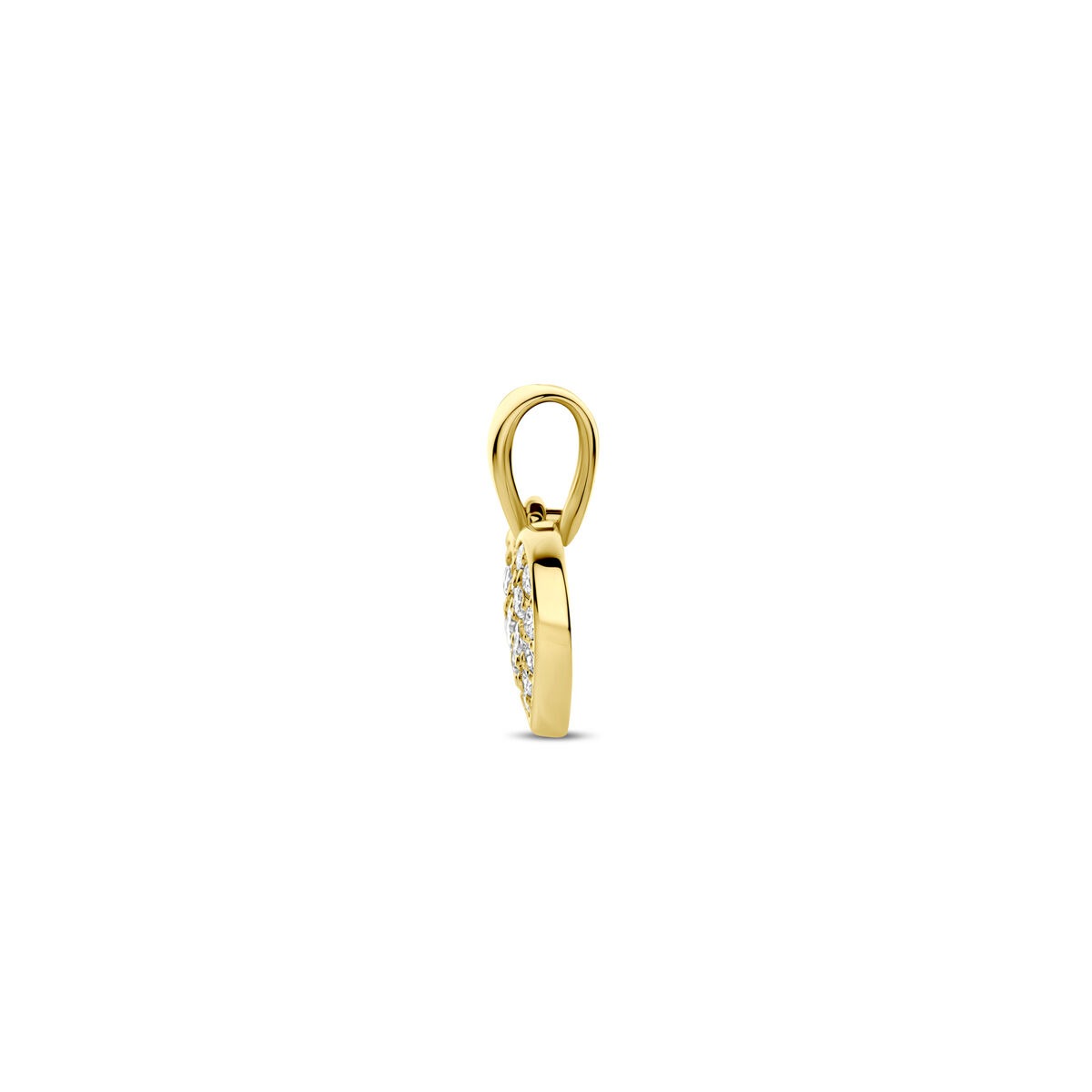 Ciondolo cuore in oro giallo 14k con diamante lab grown