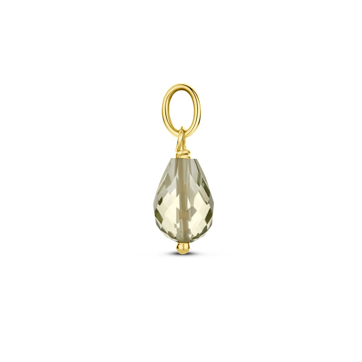 Ciondolo in Oro Giallo 14K con Ametista Verde – Taglio Briolette