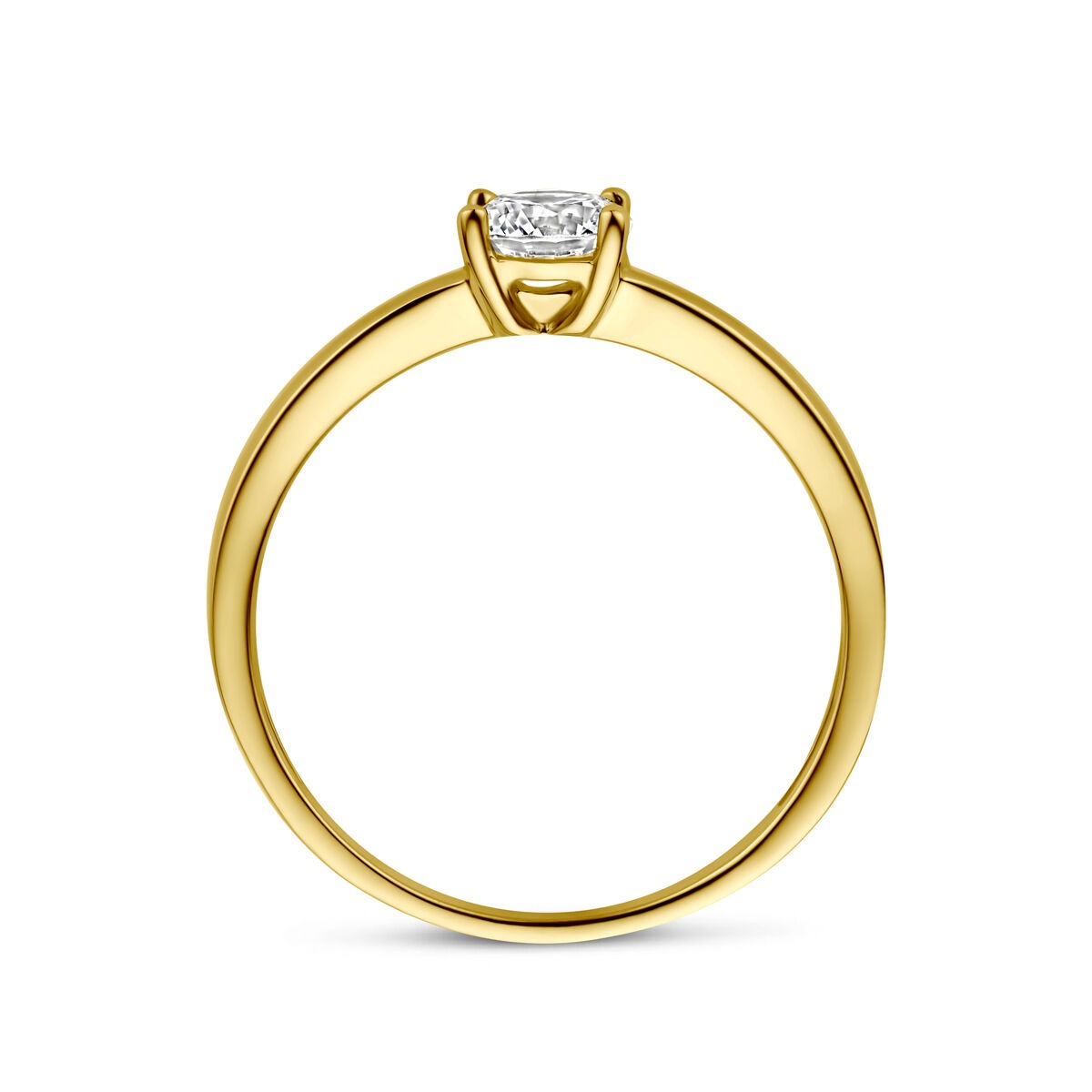 Anello in argento 925 dorato giallo con zirconi