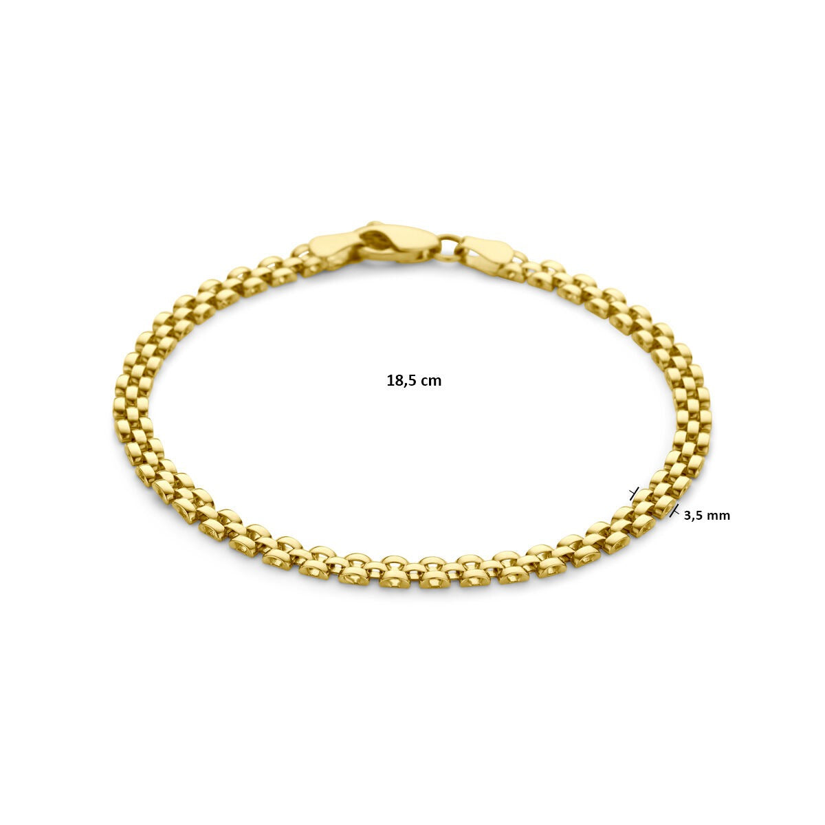 Bracciale a Maglia Pantera in Oro Giallo 9K 18,5 cm