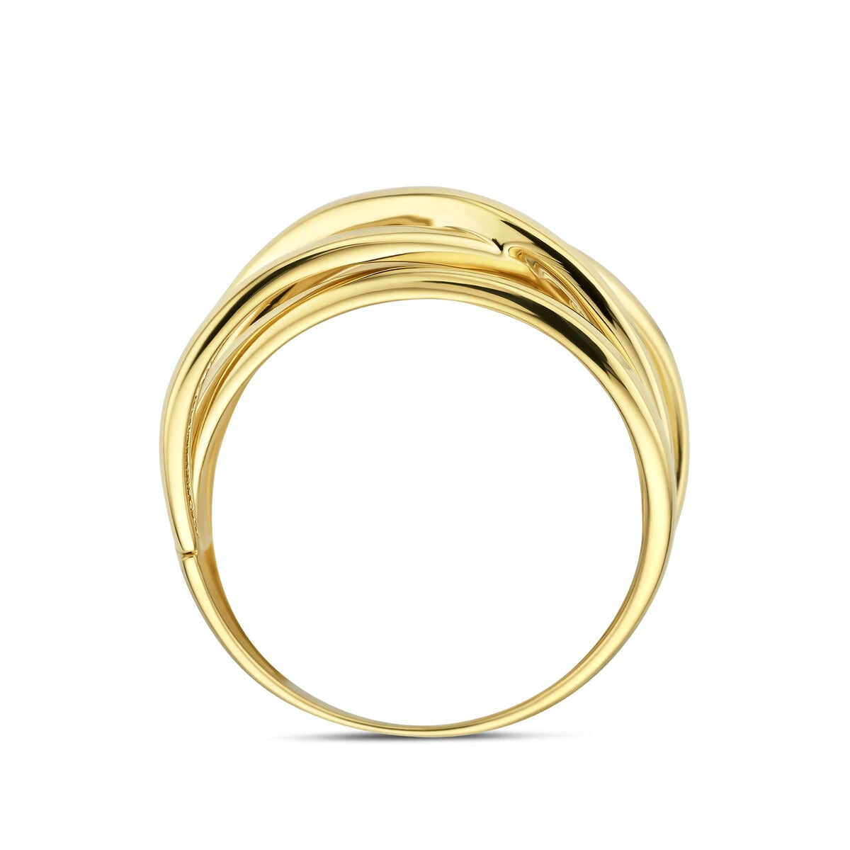 Anello da donna in oro giallo 14k con fascia larga 11 mm
