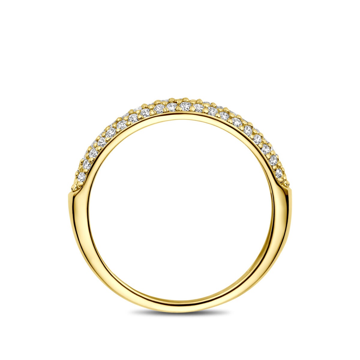 Anello in oro giallo 14k con diamante lab grown