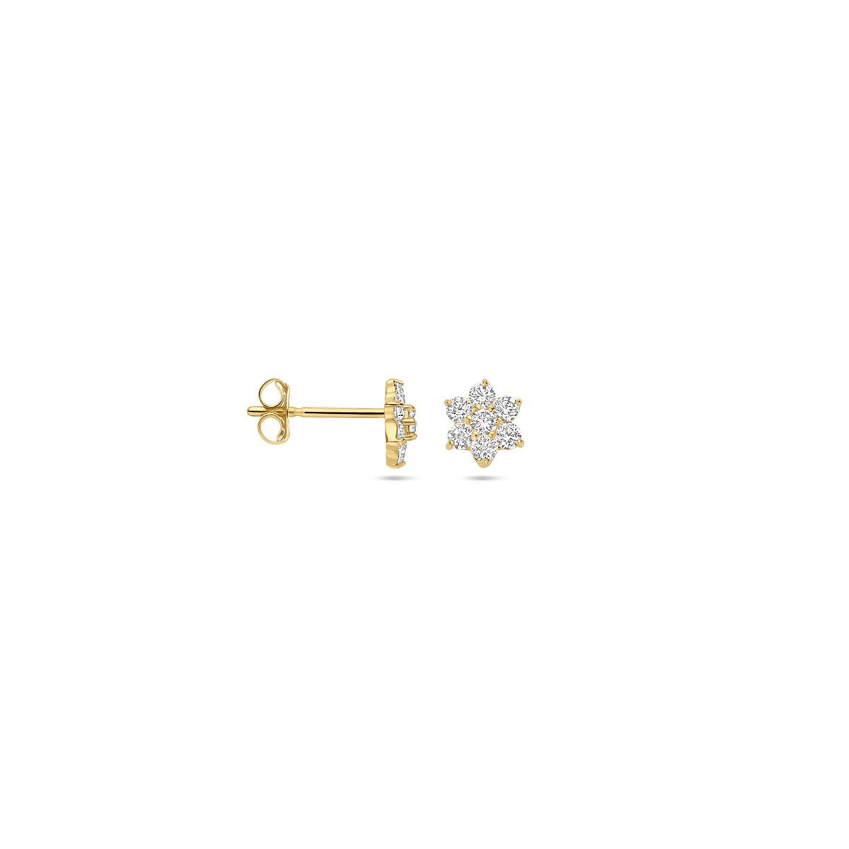 Orecchini a bottone in oro 9k con zirconia – Orecchini da donna