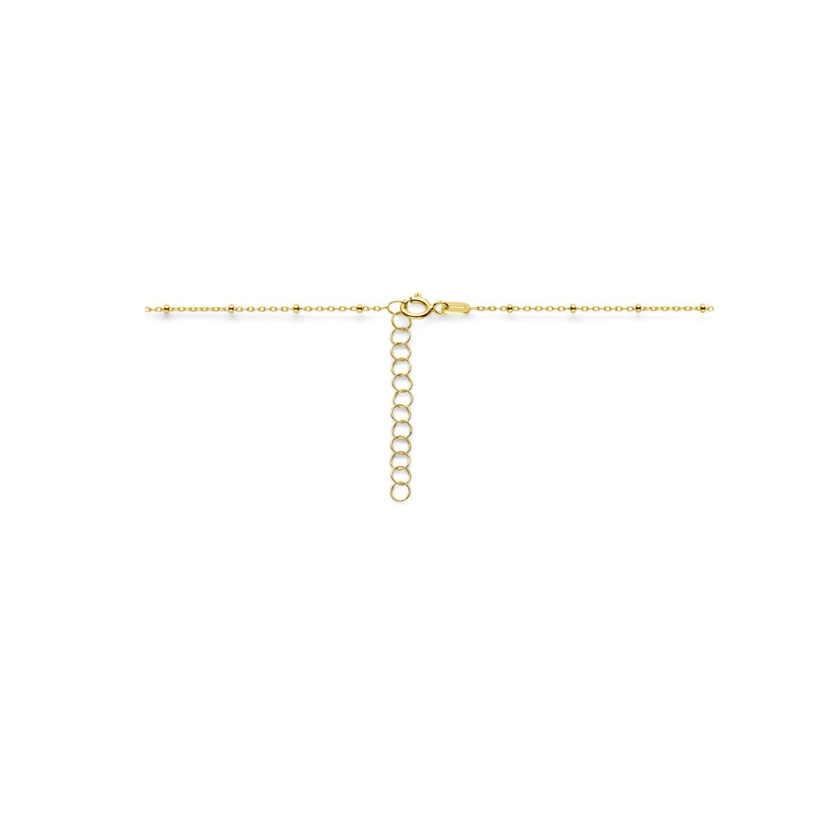 Collana in oro giallo con maglie ad ancora e sferette