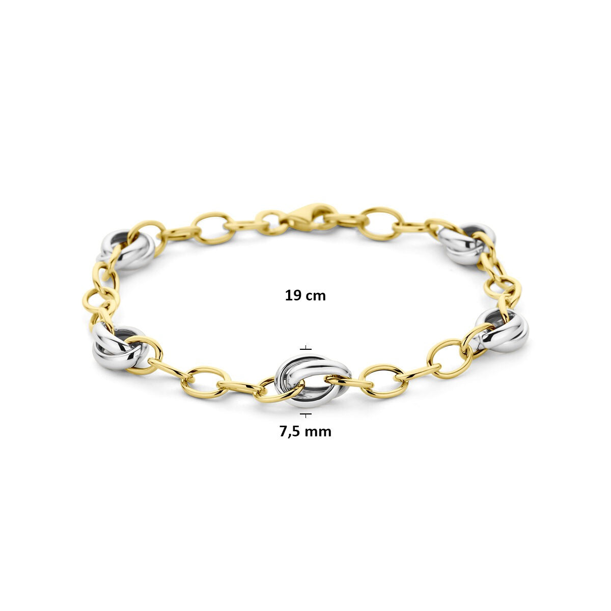 Bracciale a maglie in oro bicolore 14k