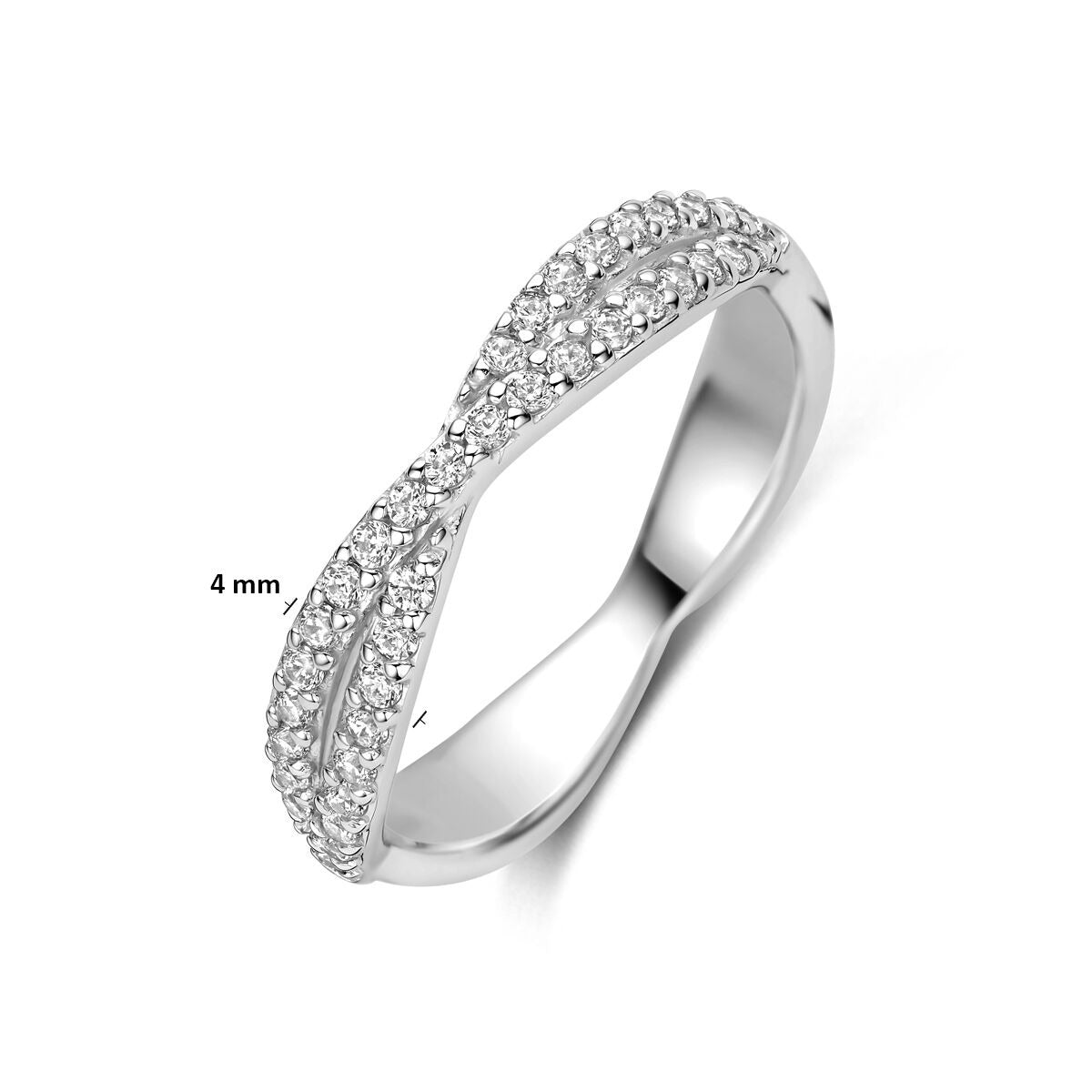 Anello in argento 925 rodiato con zirconia
