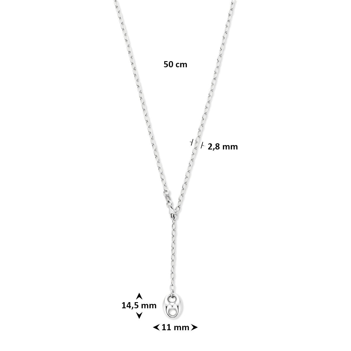 Collana in argento 925 con ciondolo chicco di caffè