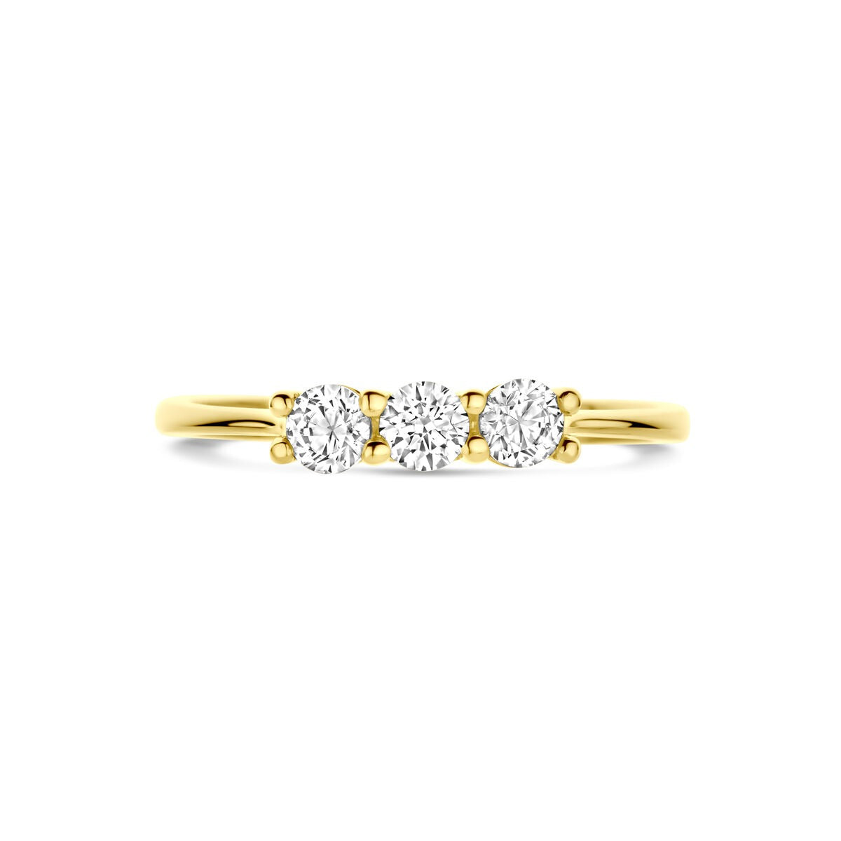 Anello da donna in oro con zircone – oro giallo 14k