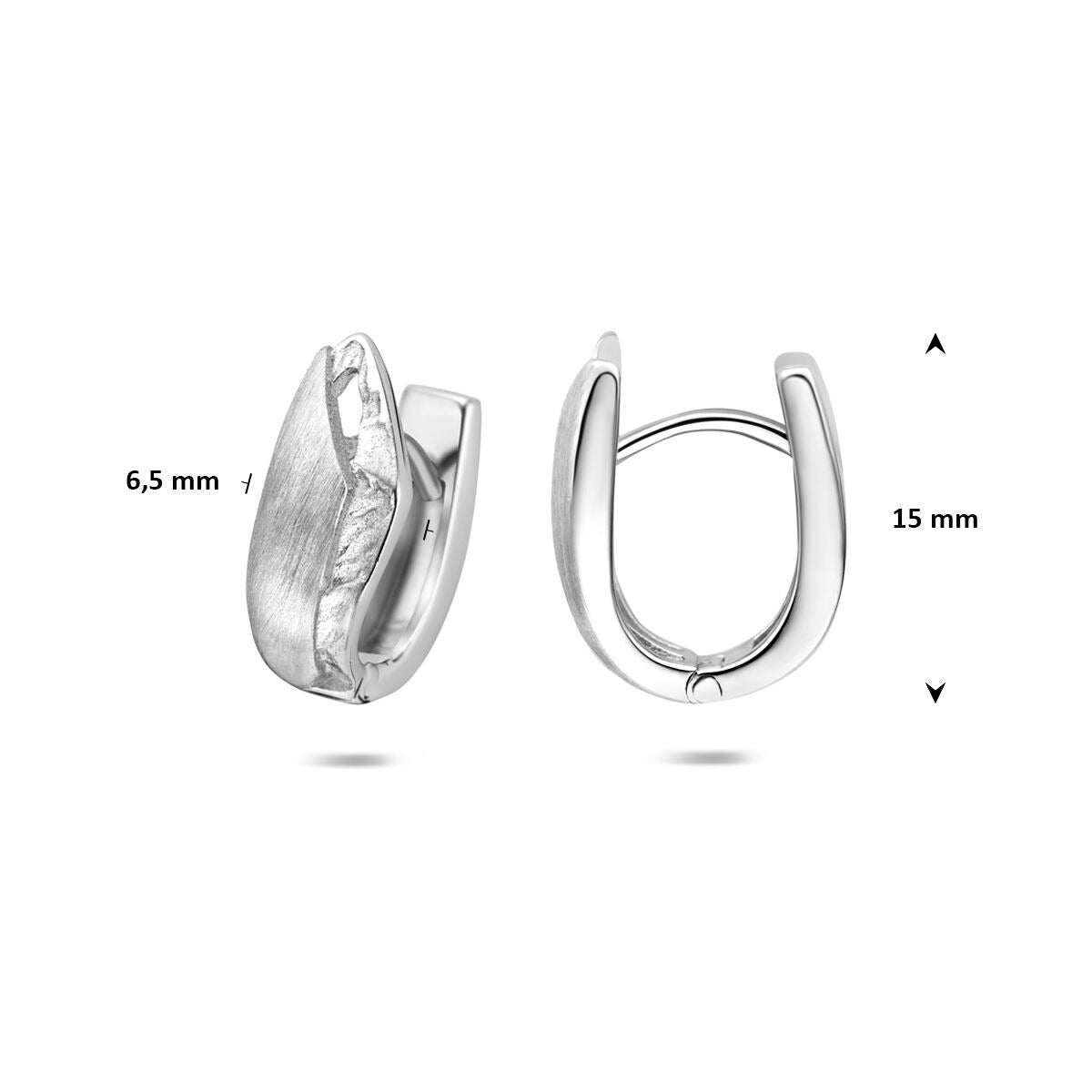 Orecchini a cerchio in argento 925 rodiato lucido/opaco