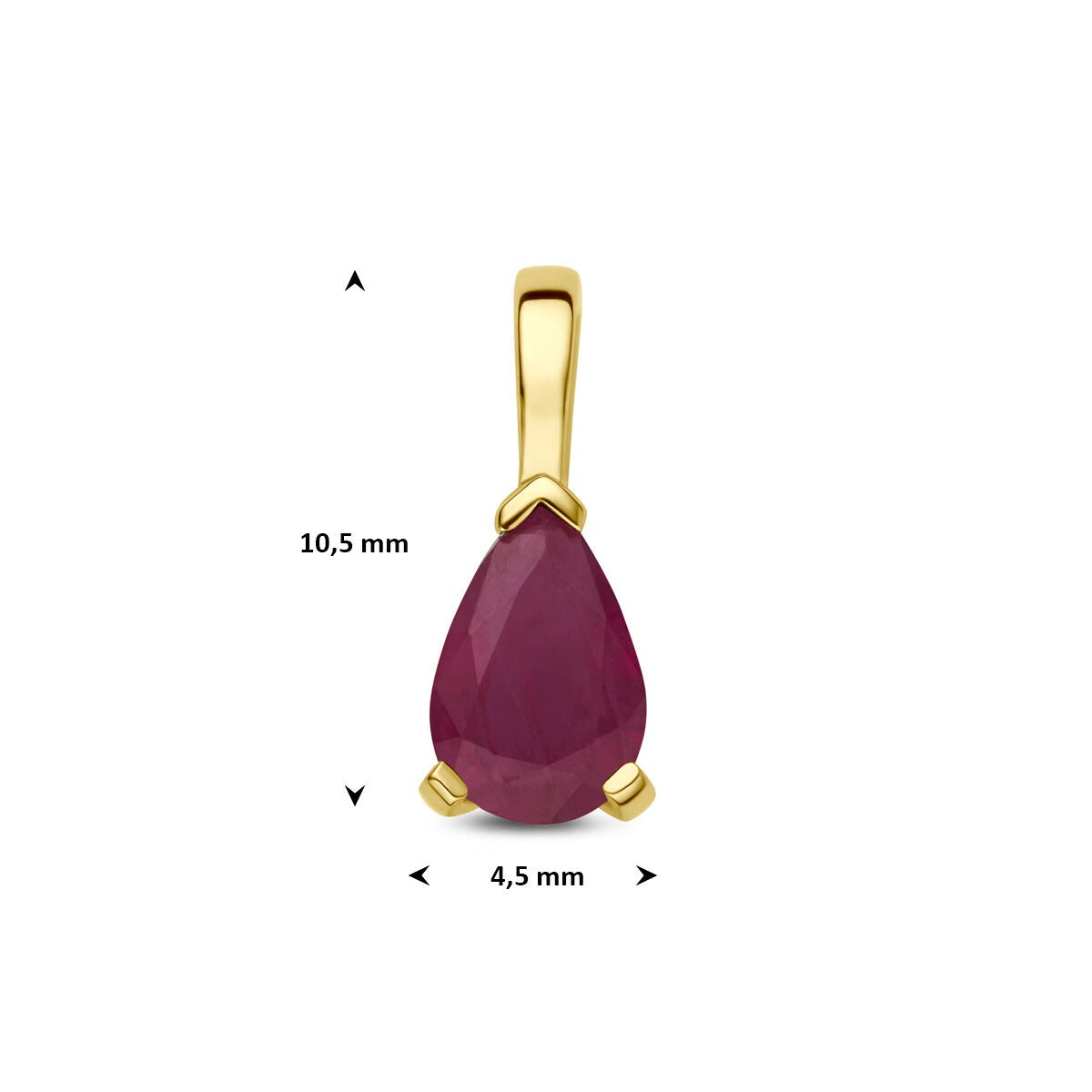 Ciondolo in oro giallo 14k con rubino