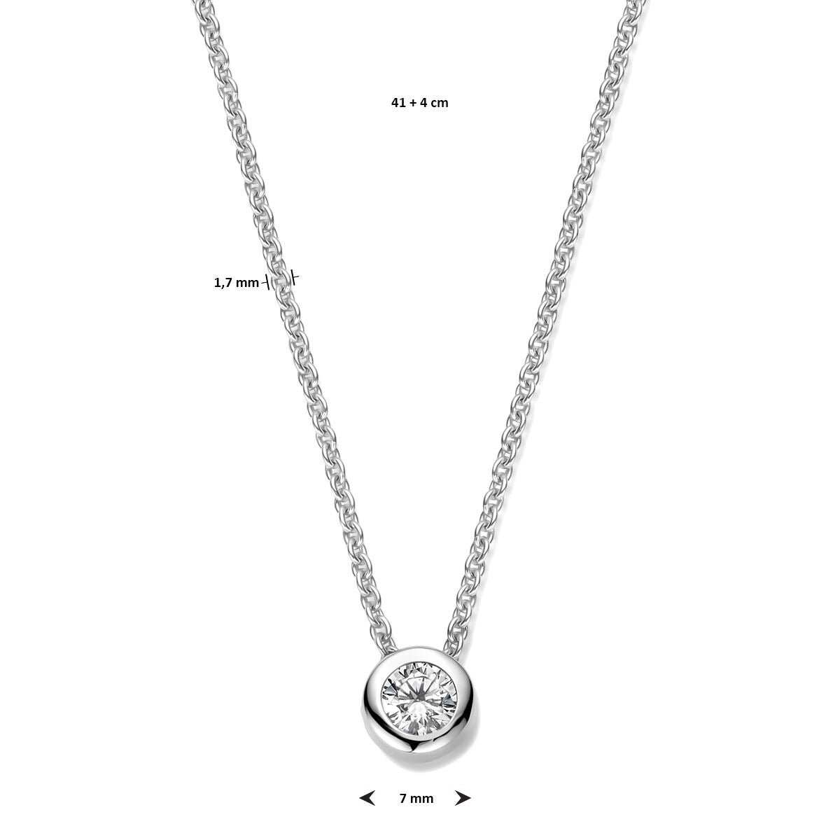Collana in argento con zirconi – argento 925 rodiato (set)