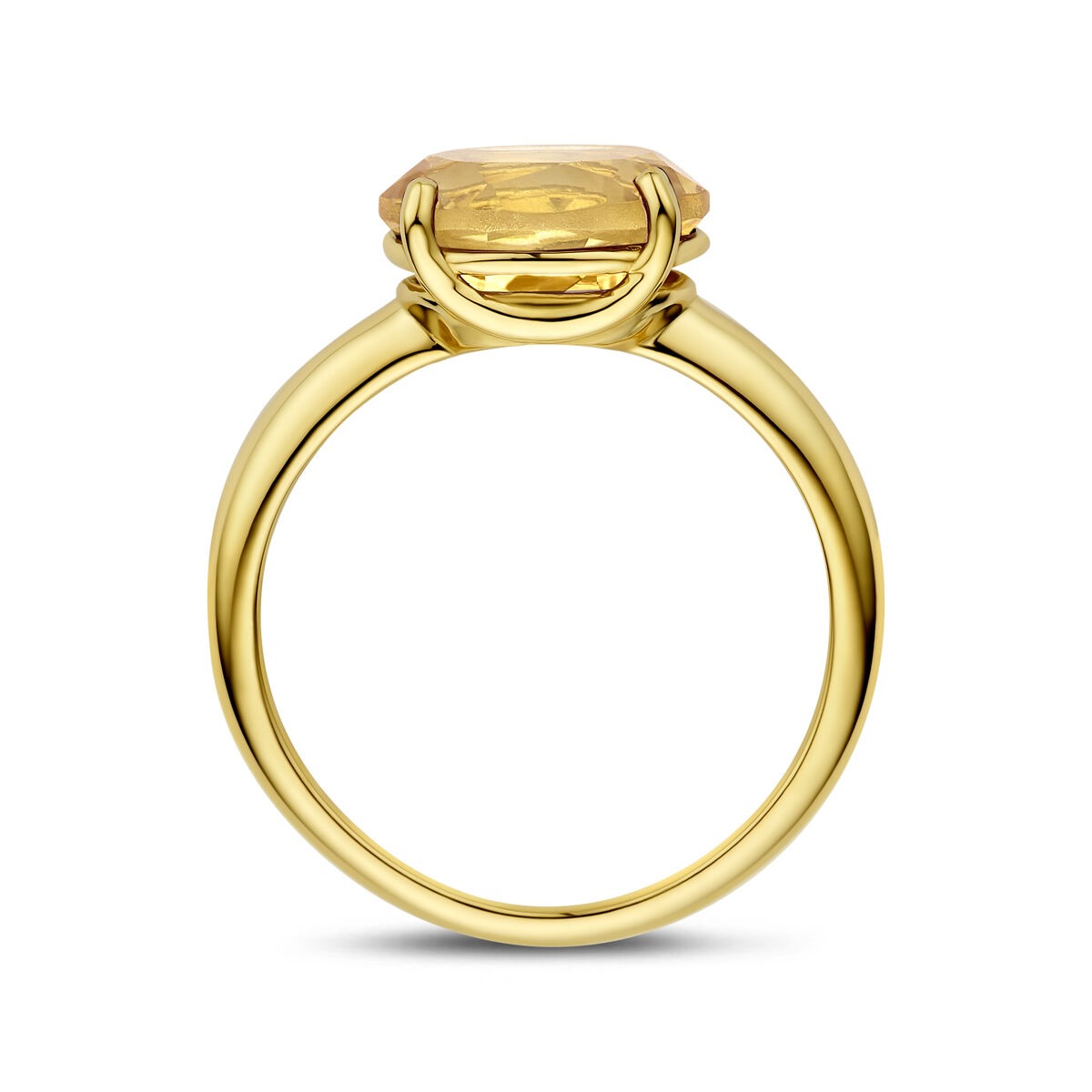 Anello in oro giallo 14k con citrino