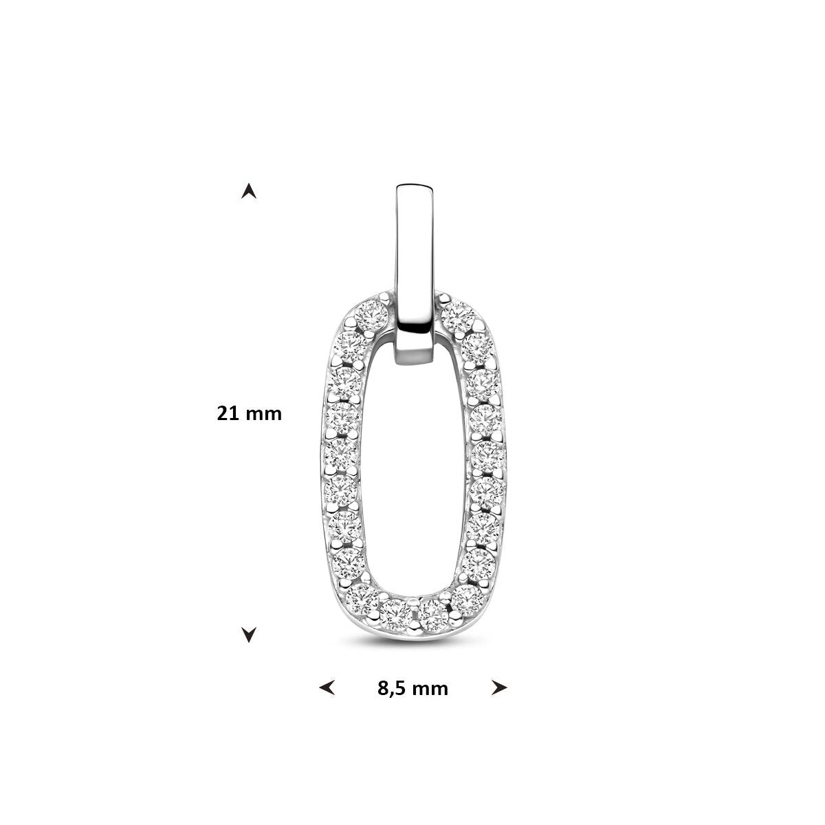 Ciondolo in argento con zirconi entourage 925 rodiato