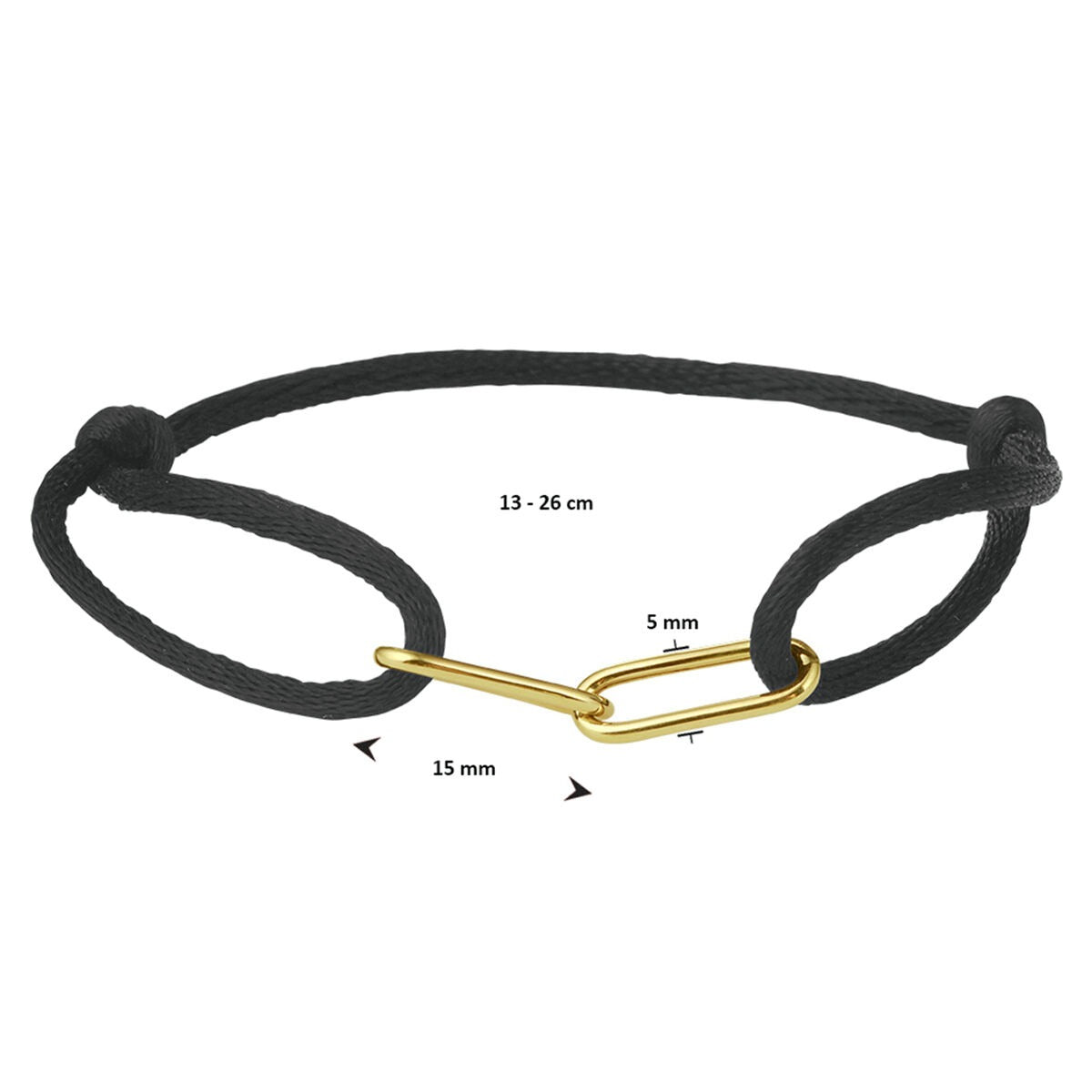 Elemento di collegamento in oro giallo 14k per cordoncino