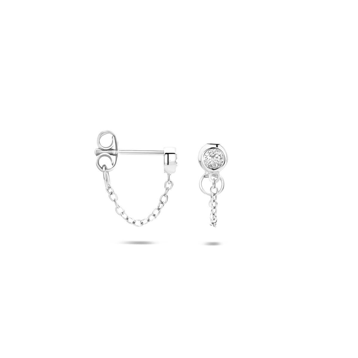 Orecchini pendenti in argento con zircone – argento 925 rodiato
