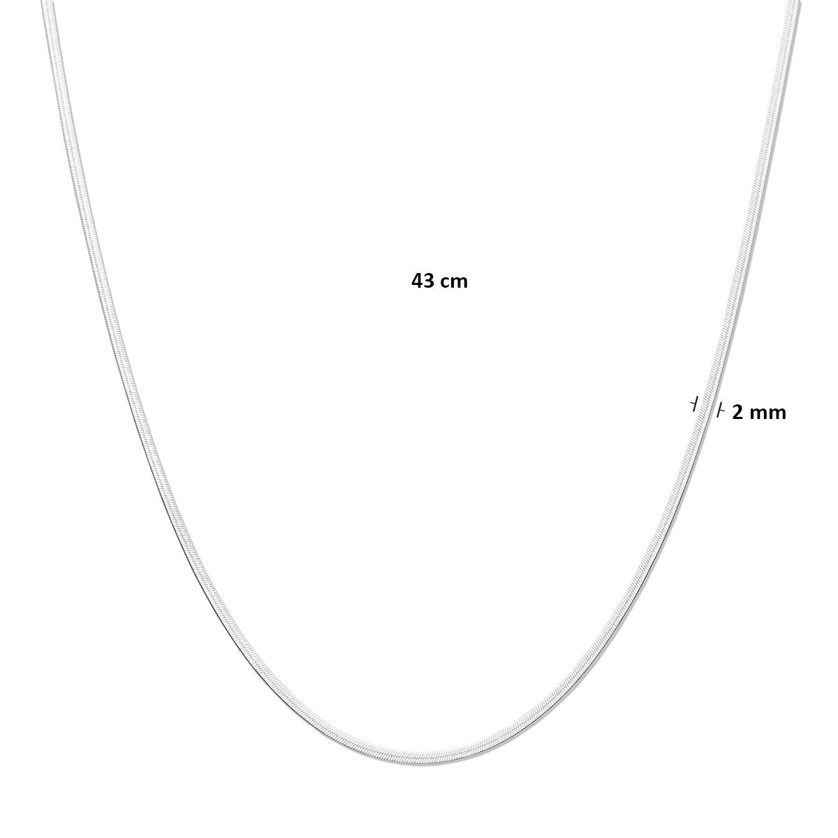 Collana serpente in argento 925 rodiato 2 mm