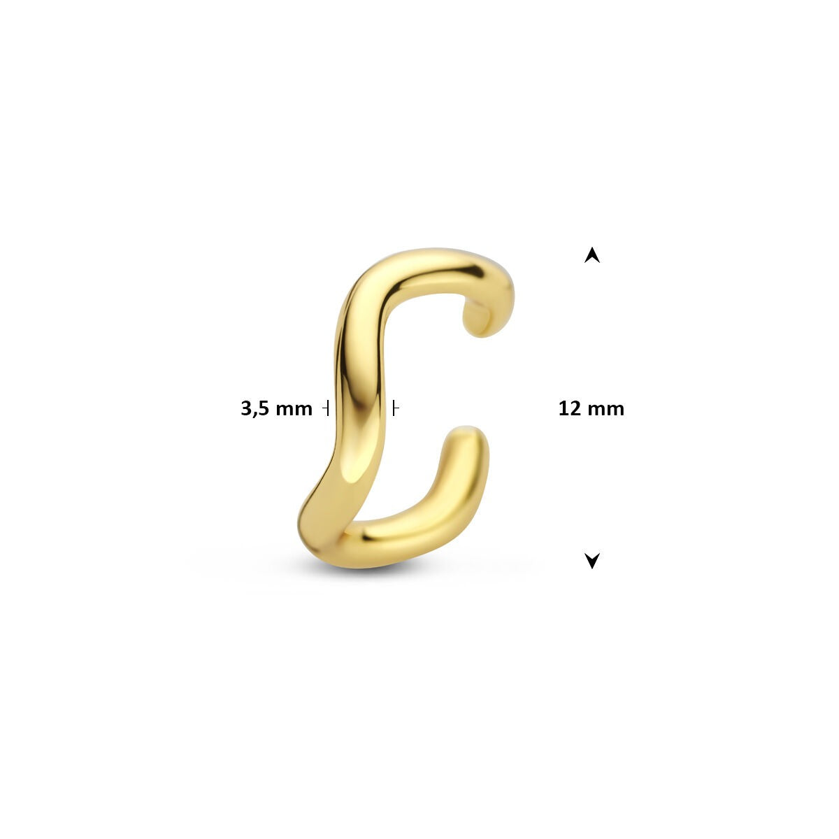 Ear cuff in argento dorato – accento minimalista in oro senza piercing